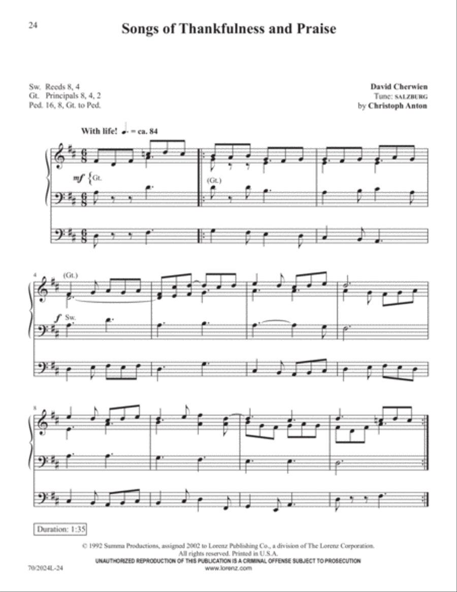 The Sacred Organ Library, Vol. 1 Organ Solo scores gallery preview page 12