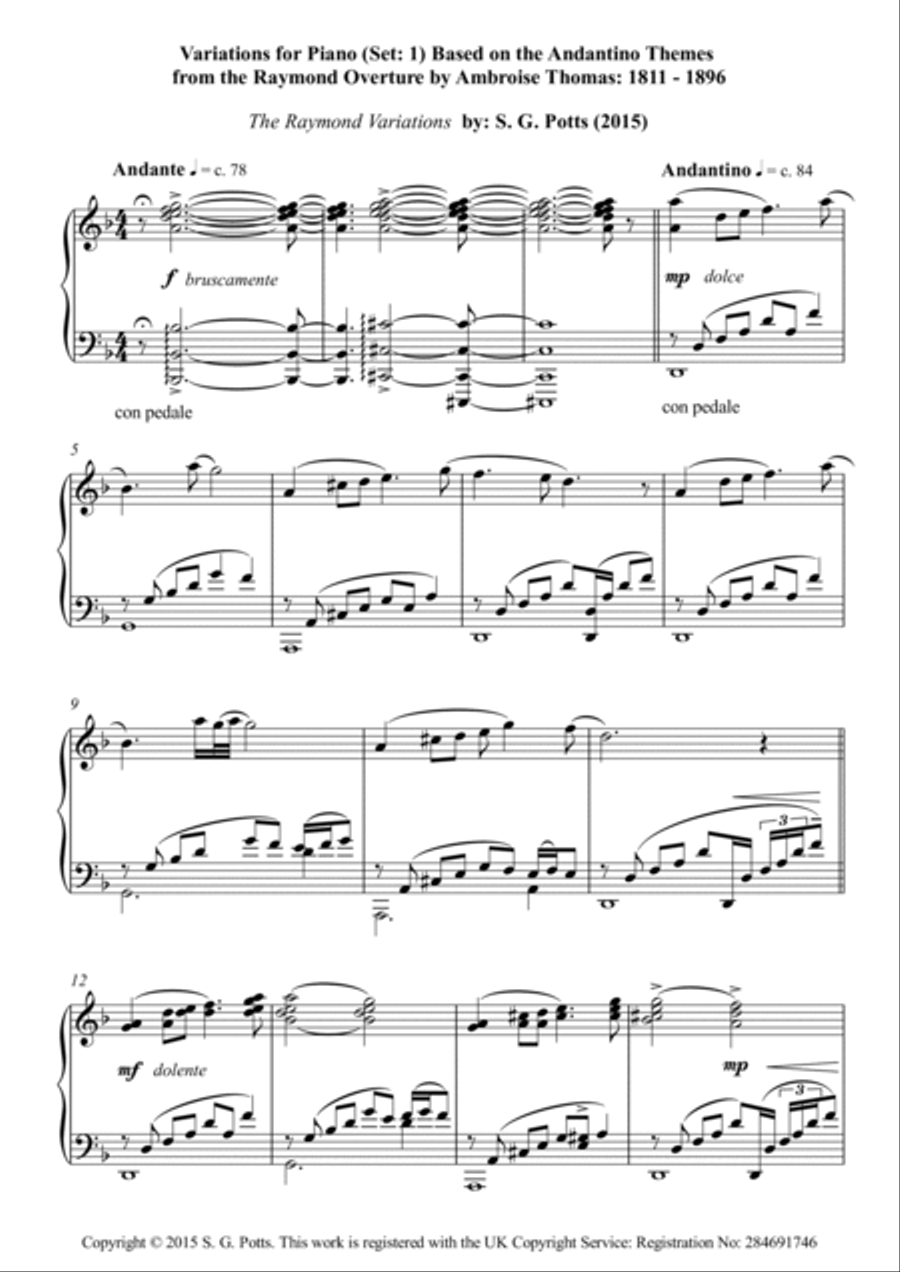 The Raymond Variations for Piano (Set 1) Piano Solo scores gallery preview page 2
