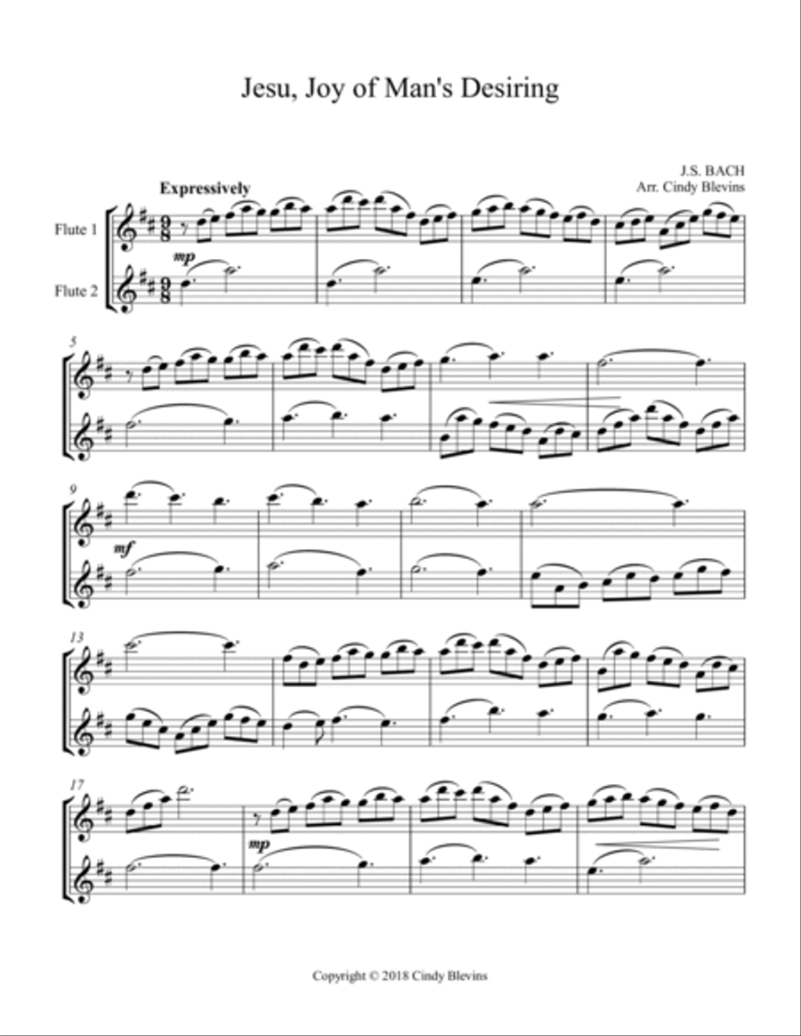 Jesu, Joy of Man's Desiring, for Flute Duet Flute Duet scores gallery preview page 2