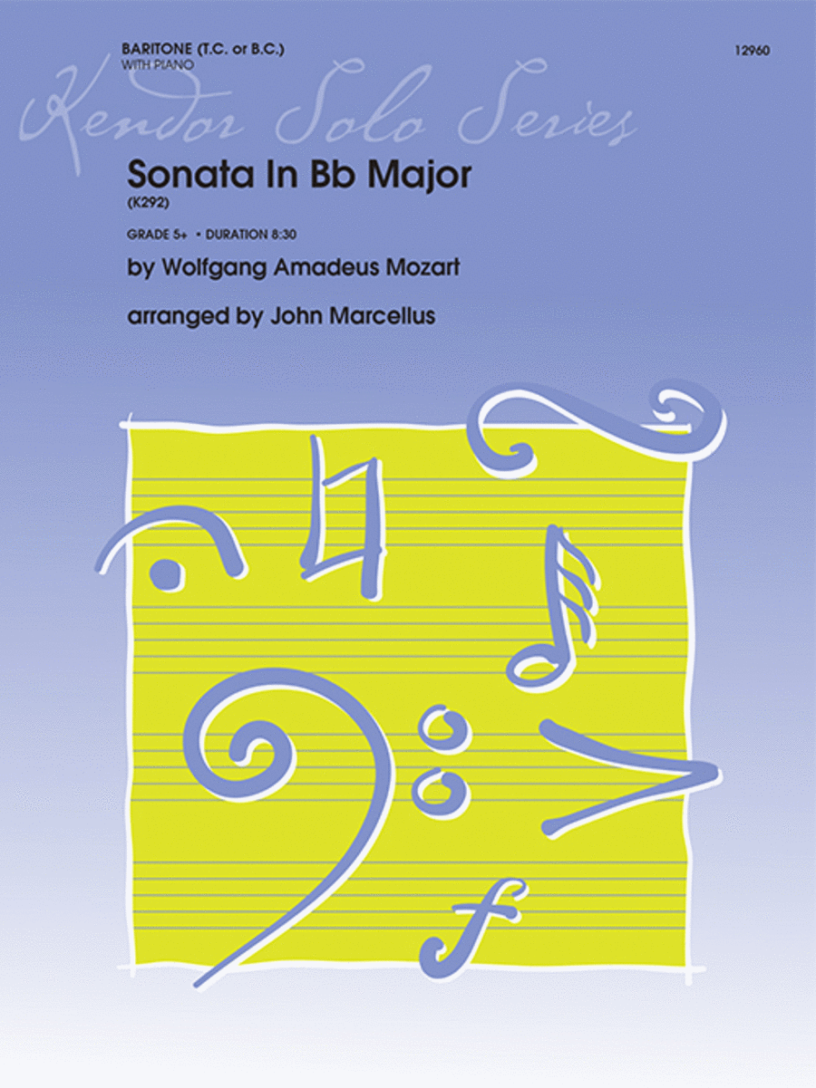 Sonata In Bb Major (K292) Baritone Horn scores gallery preview page 1