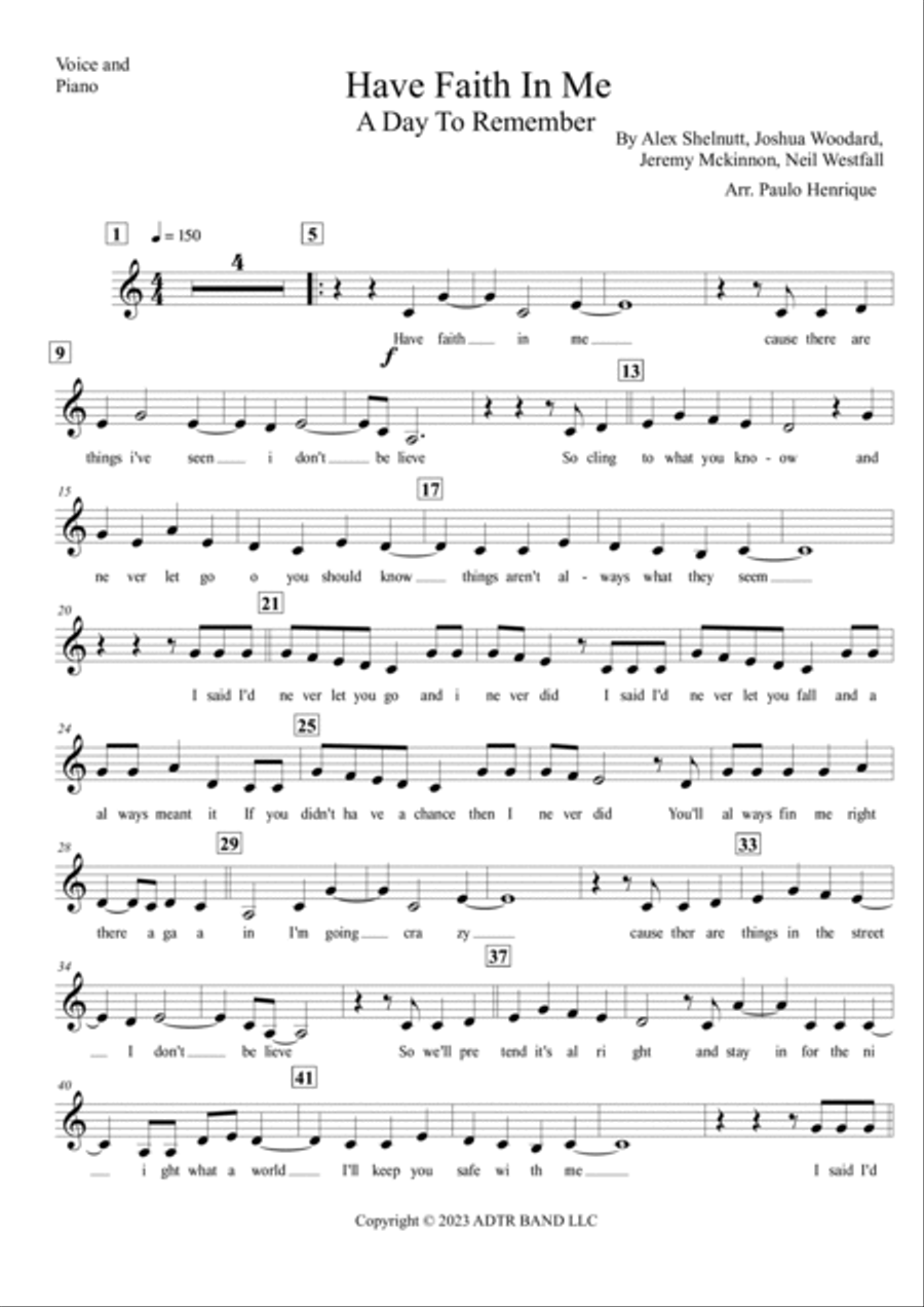 Have Faith In Me Piano, Vocal, Guitar scores gallery preview page 5