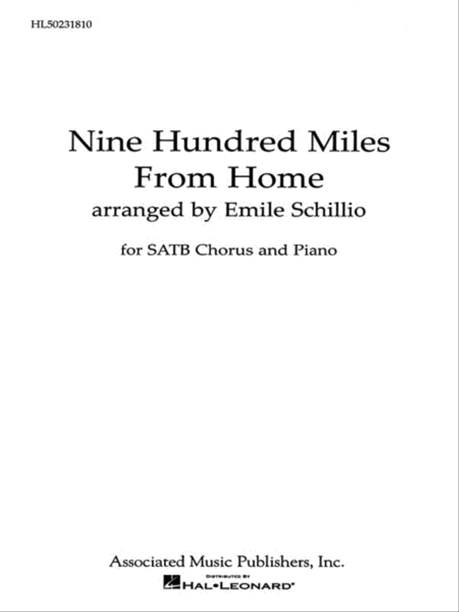 900 Miles From Home Appalacian Folk Song 4-Part scores gallery preview page 1