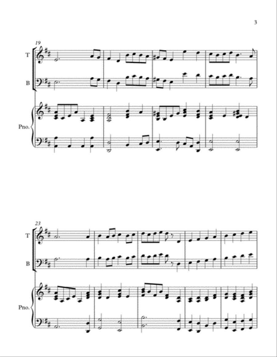 Rejoice, the Lord is King (Treble or Bass Solo with Piano) Small Ensemble scores gallery preview page 3