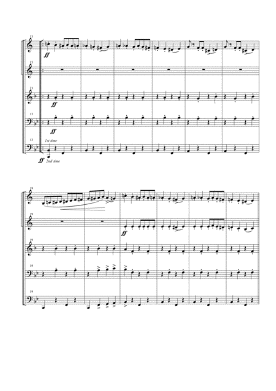 Entry Of The Gladiators for Brass Quintet Brass Quintet scores gallery preview page 2