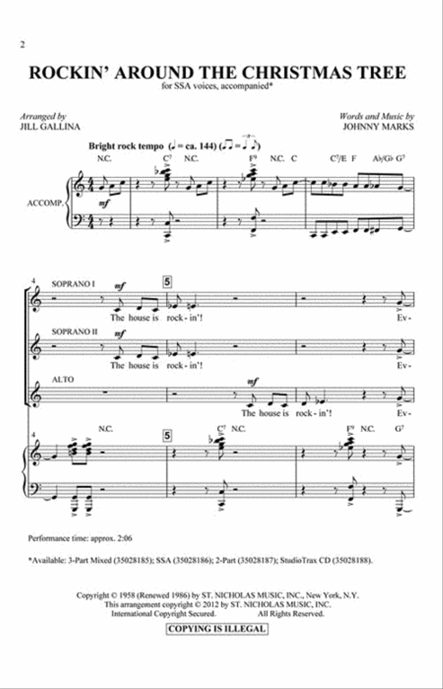 Rockin' Around the Christmas Tree SSA scores gallery preview page 2