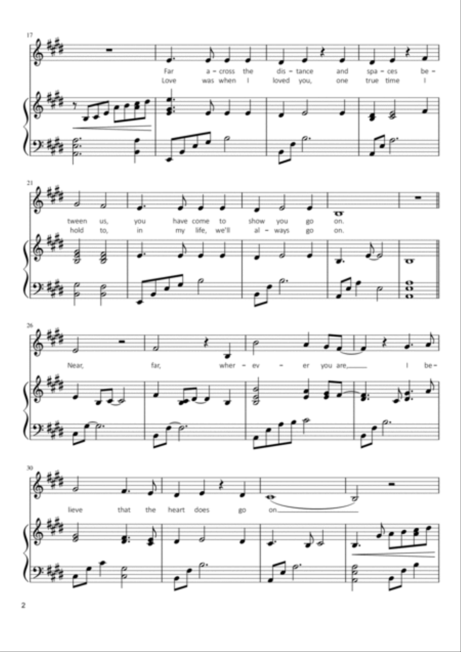 My Heart Will Go On (Love Theme from Titanic) Voice scores gallery preview page 2