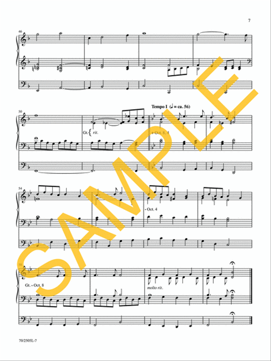 O Worship the King Organ Solo scores gallery preview page 7