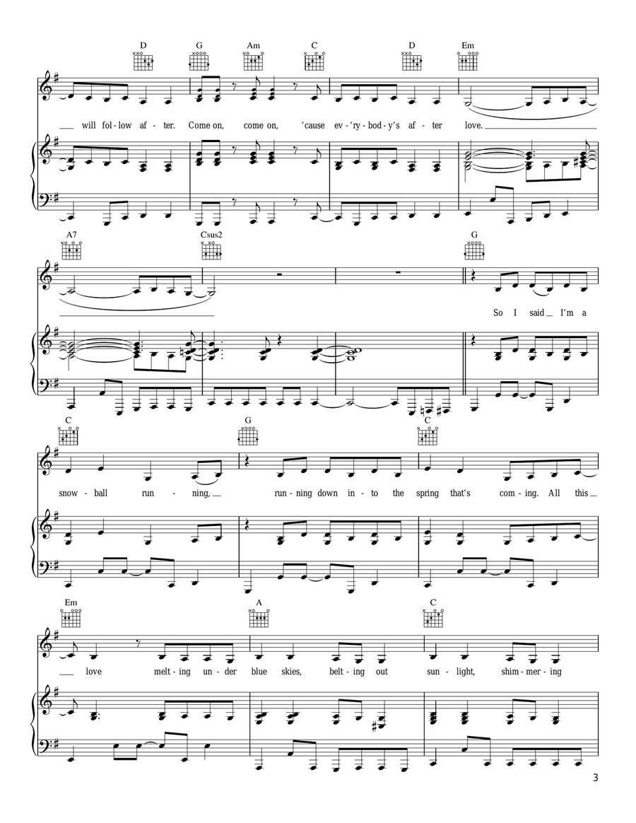 Accidentally In Love Piano, Vocal, Guitar scores gallery preview page 3
