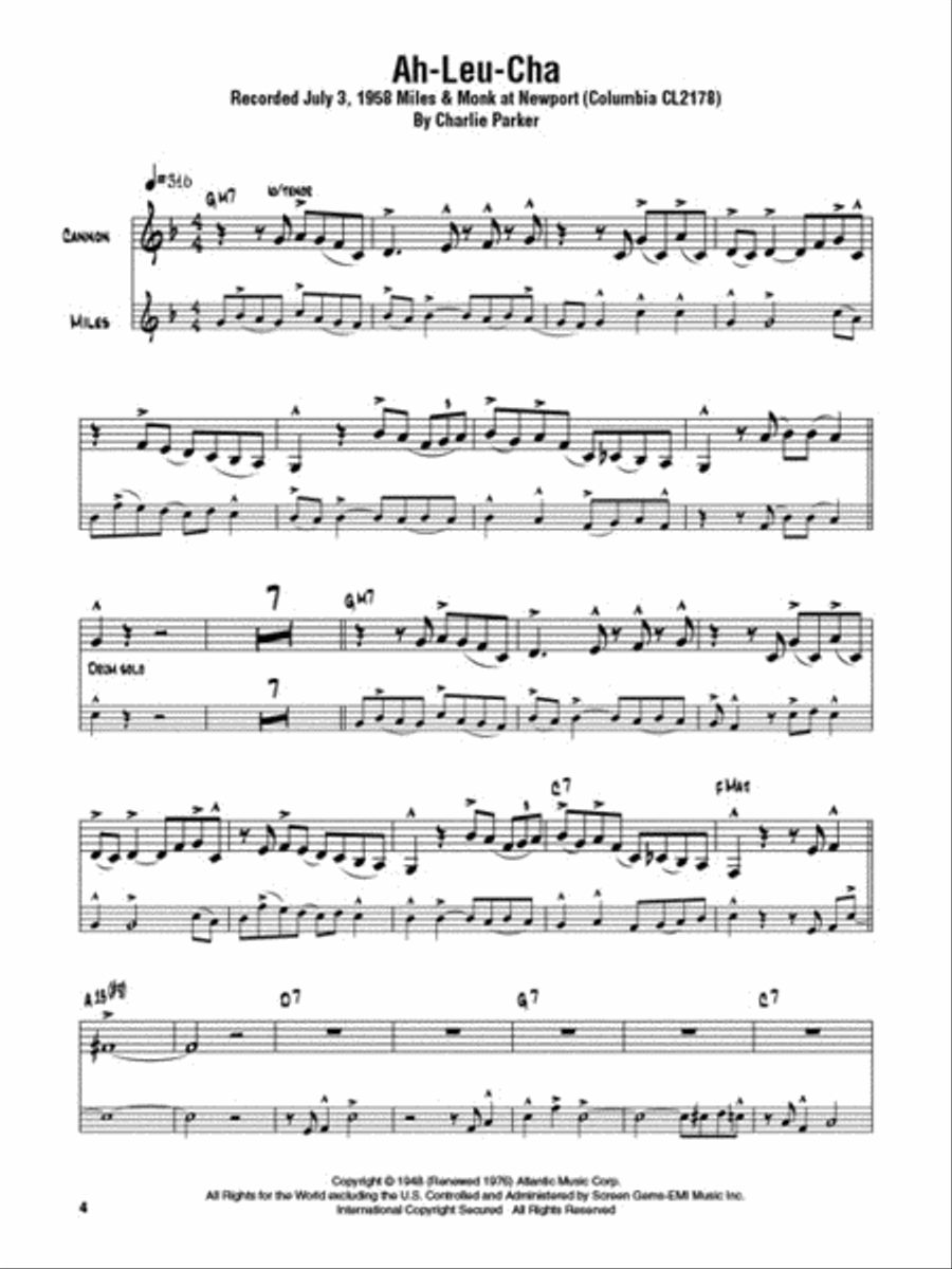 Cannonball Adderley - Omnibook C Instrument scores gallery preview page 3