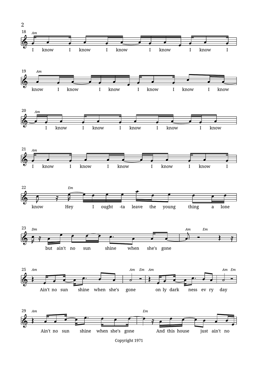 Ain't No Sunshine Ain't No Sunshine Flute Solo scores gallery preview page 2