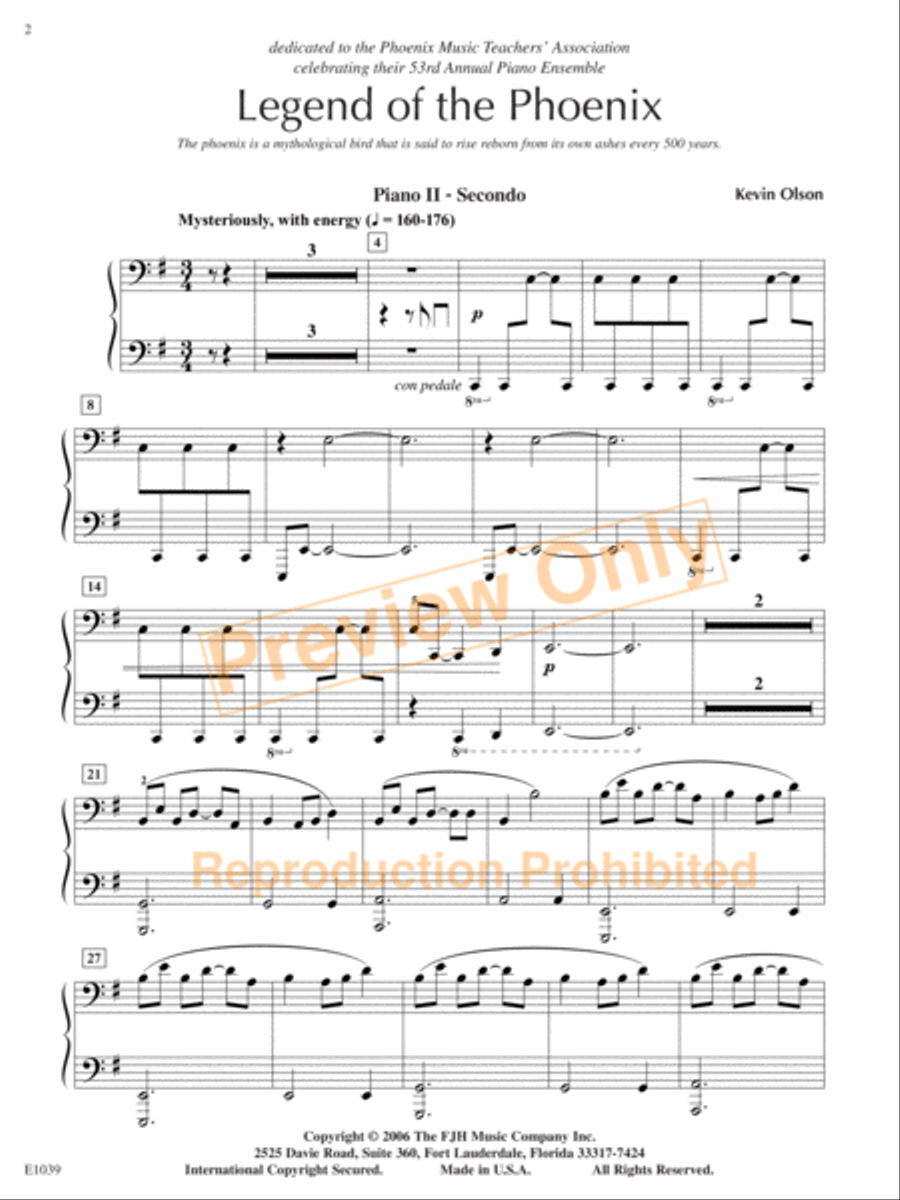 Legend of the Phoenix Piano Solo scores gallery preview page 5