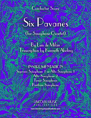 Book cover for Milan - Six Pavanes (for Saxophone Quartet)