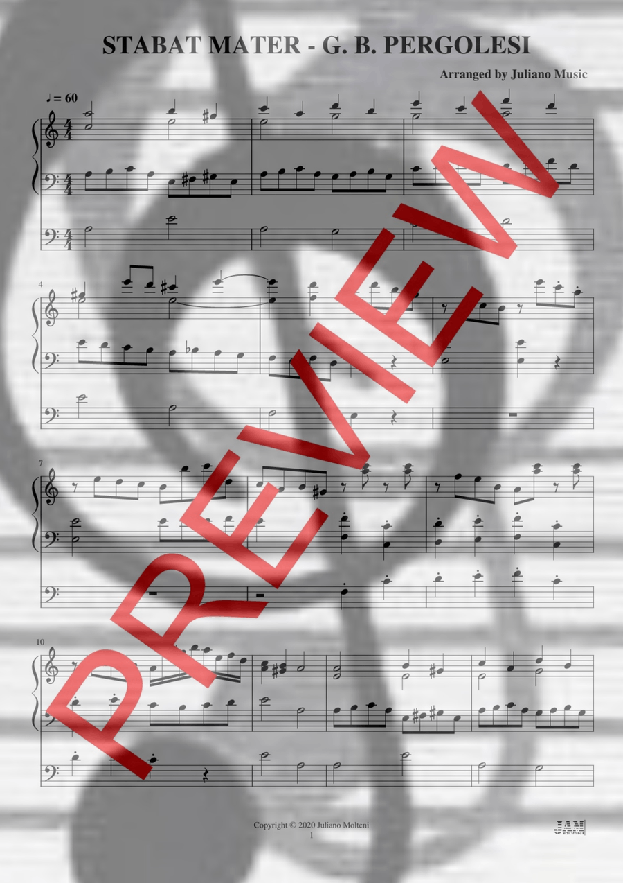 STABAT MATER (EASY ORGAN) - G. B. PERGOLESI Organ Solo scores gallery preview page 2