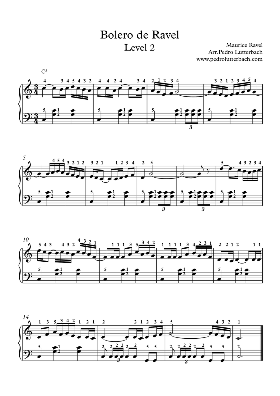 Bolero Easy Piano scores gallery preview page 1