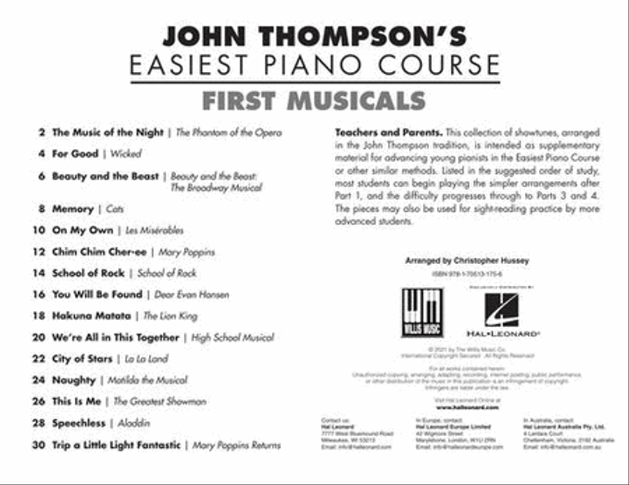 First Musicals Easy Piano scores gallery preview page 4