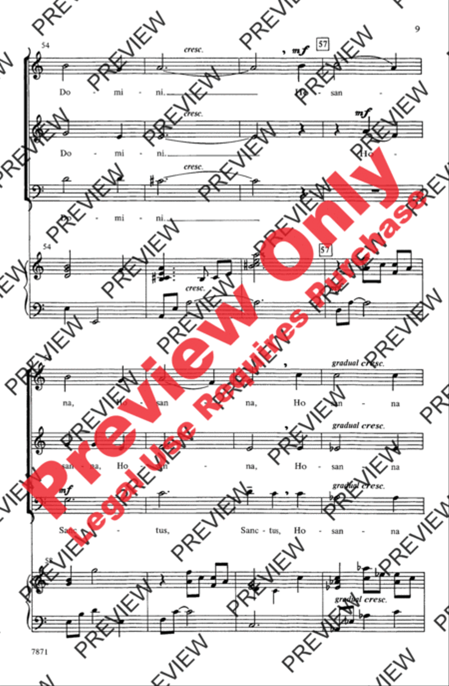 Sanctus Sanctus 3-Part scores gallery preview page 9