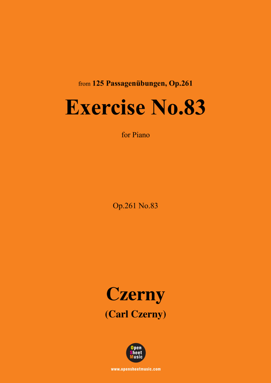 C. Czerny-Exercise No.83,Op.261 No.83 Piano Method scores gallery preview page 1