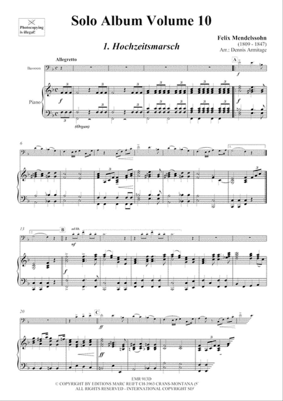 Solo Album (Vol. 1-10 + 2 CDs) by Dennis Armitage Bassoon Solo - Sheet Music page 12