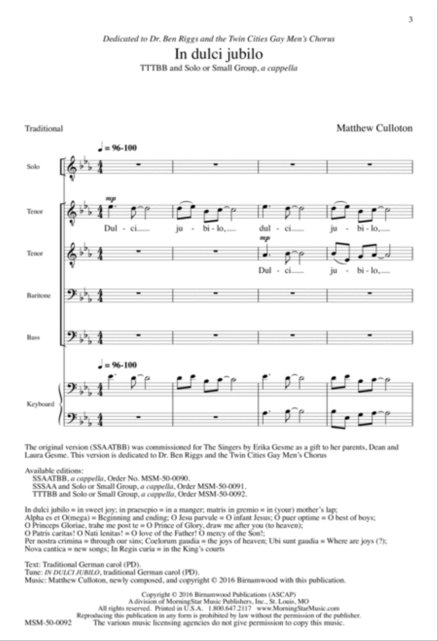 In dulci jubilo A Cappella scores gallery preview page 2