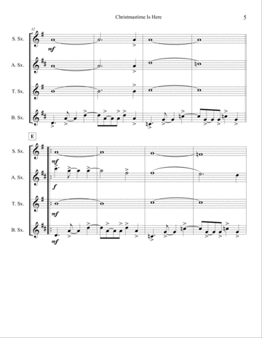 Christmas Time Is Here Woodwind Quartet scores gallery preview page 5