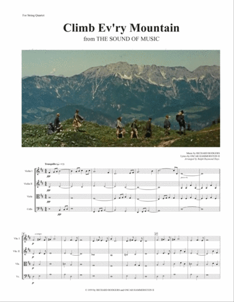 Climb Ev'ry Mountain String Quartet scores gallery preview page 2