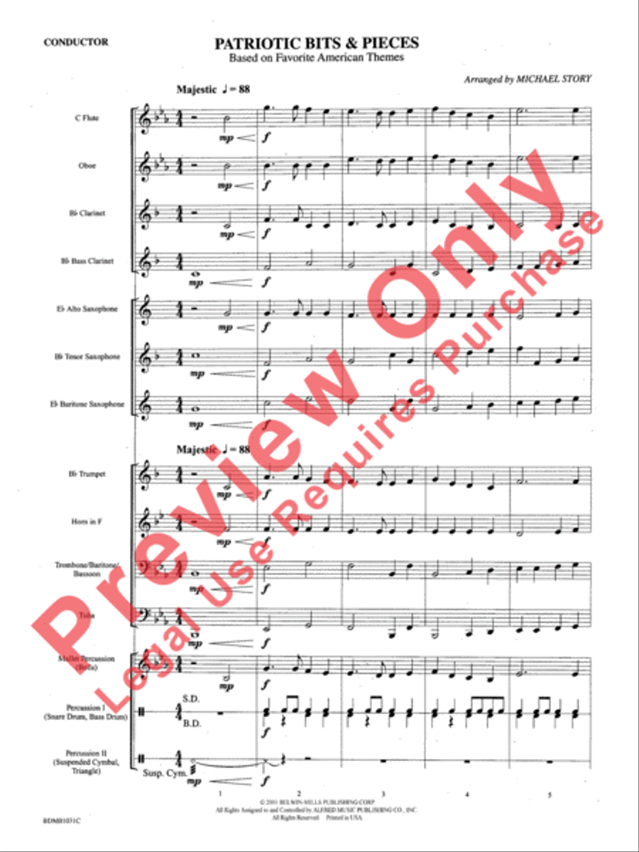 Patriotic Bits & Pieces Concert Band scores gallery preview page 4