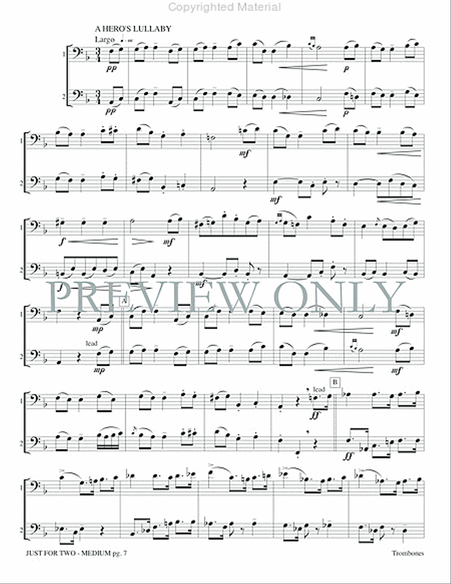 Just for Two Medium Just for Two Medium Trombone Duet scores gallery preview page 9