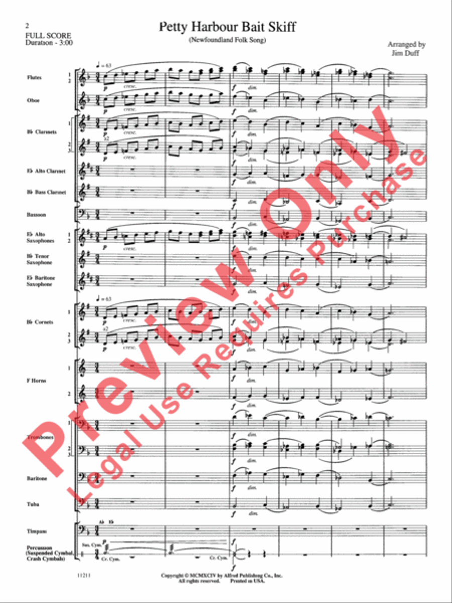 Petty Harbour Bait Skiff Concert Band scores gallery preview page 3