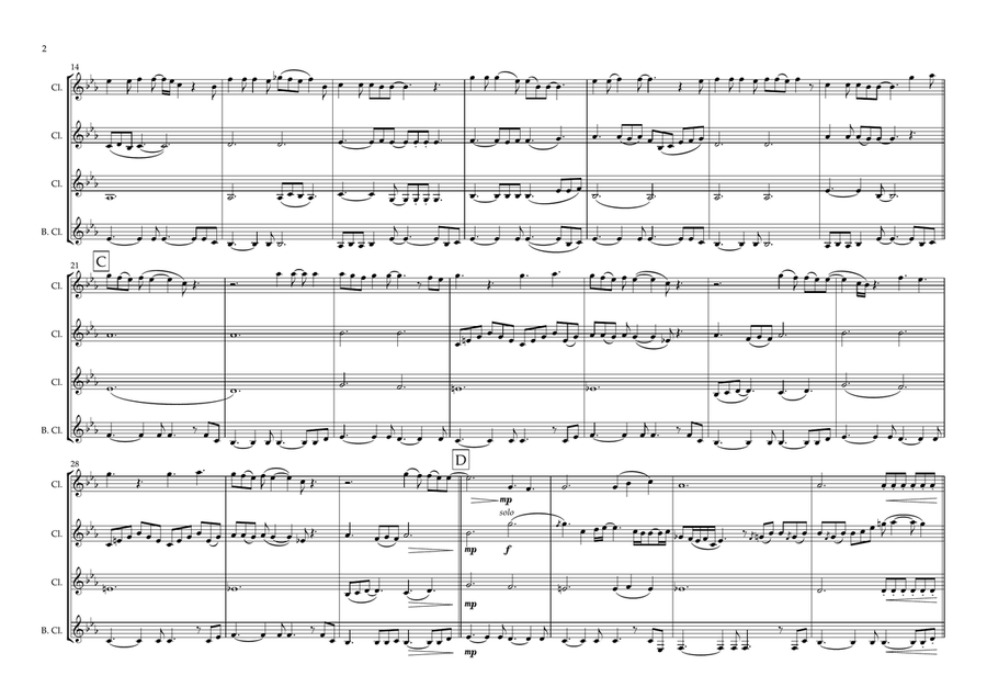 A Million Love Songs Clarinet Quartet scores gallery preview page 2