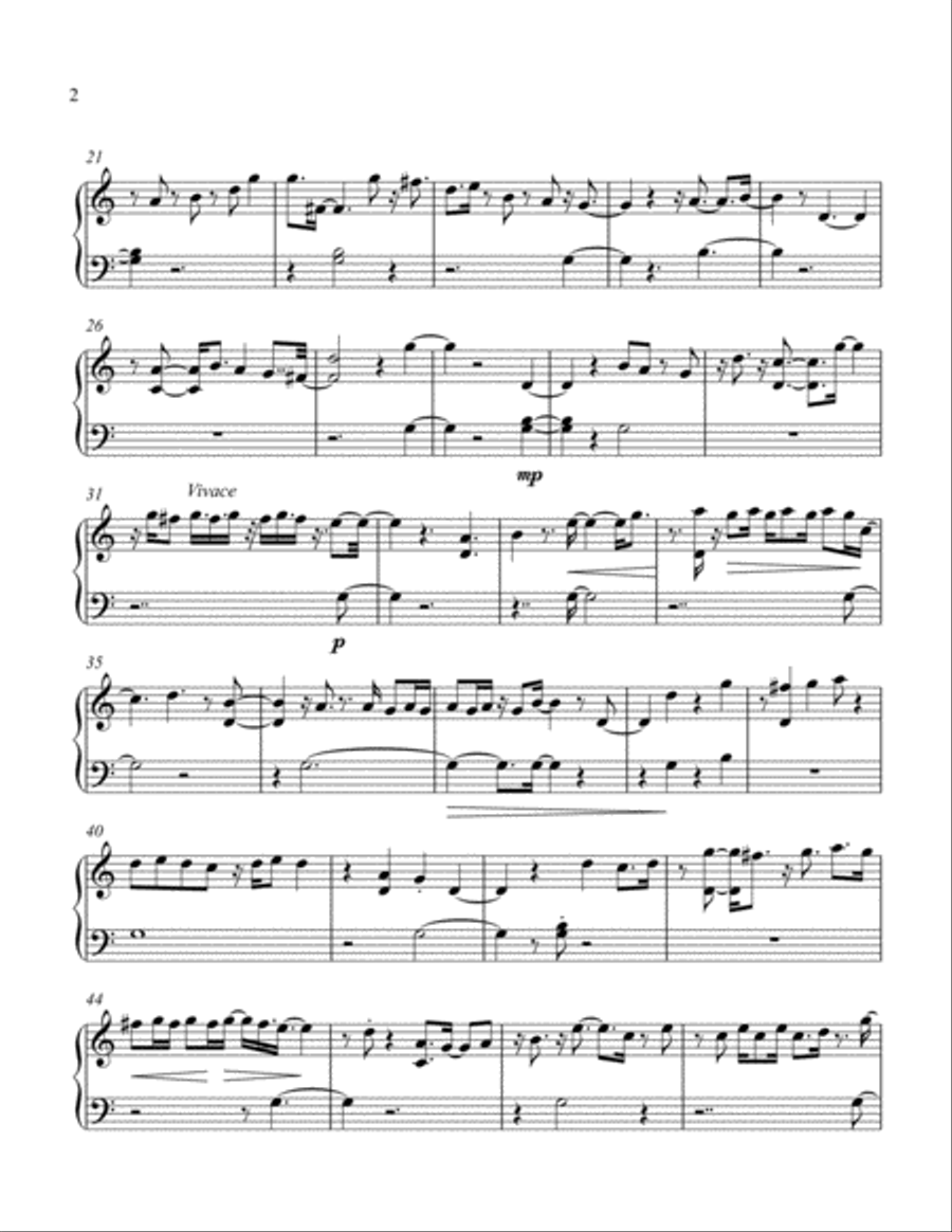 Dança das Fadas in G major Easy Piano scores gallery preview page 2