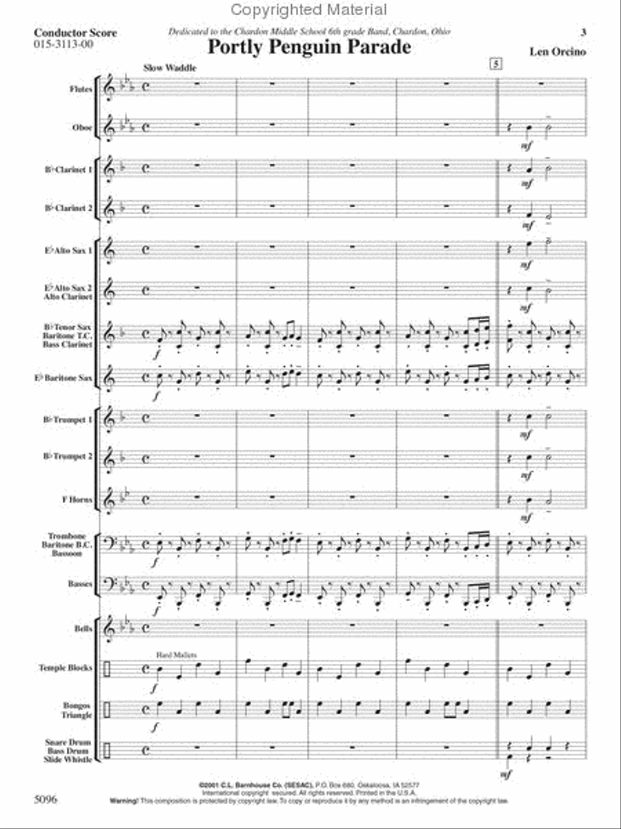 Portly Penguin Parade Concert Band scores gallery preview page 2