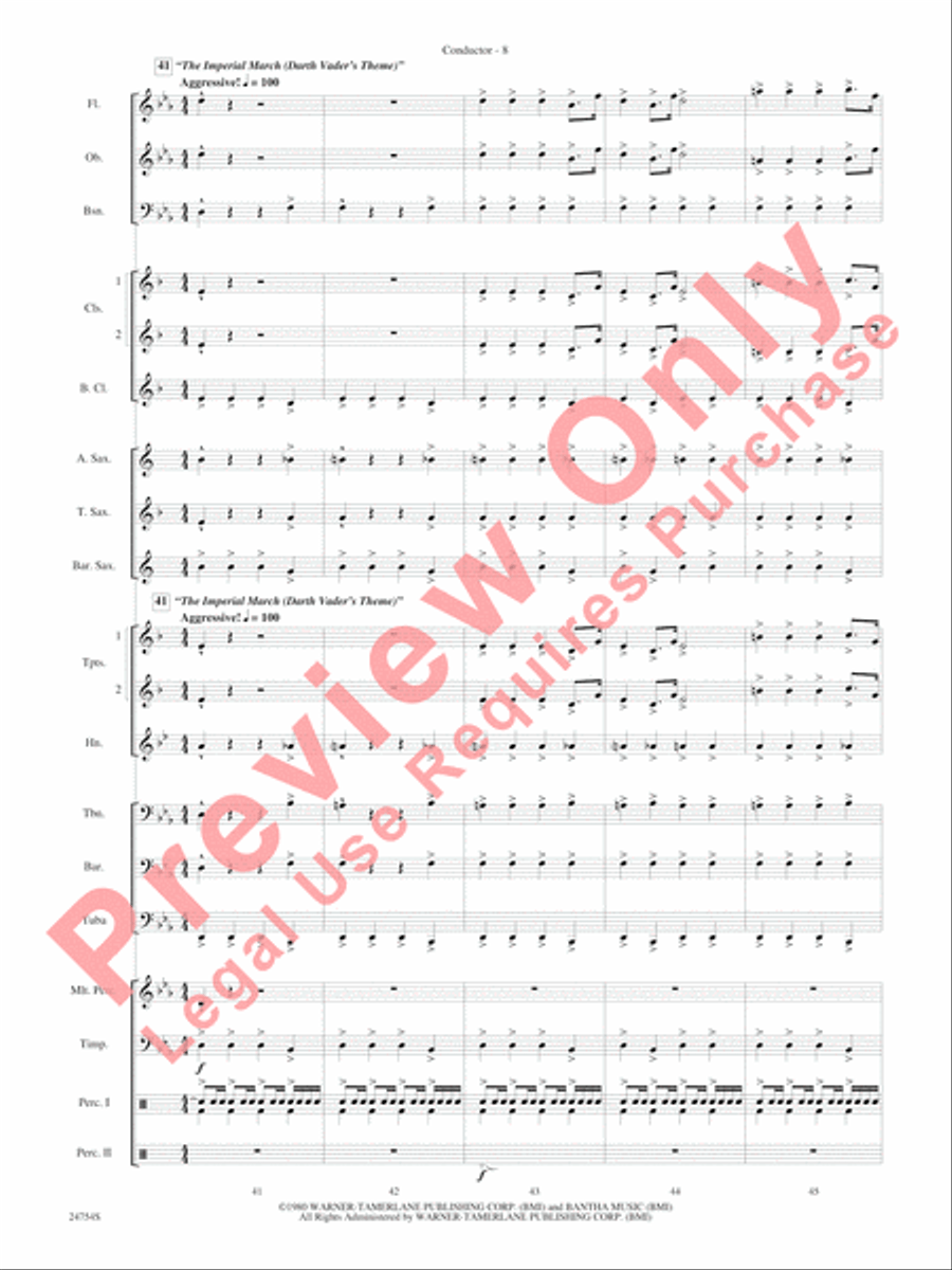 Selections from The Star Wars Saga Concert Band scores gallery preview page 11