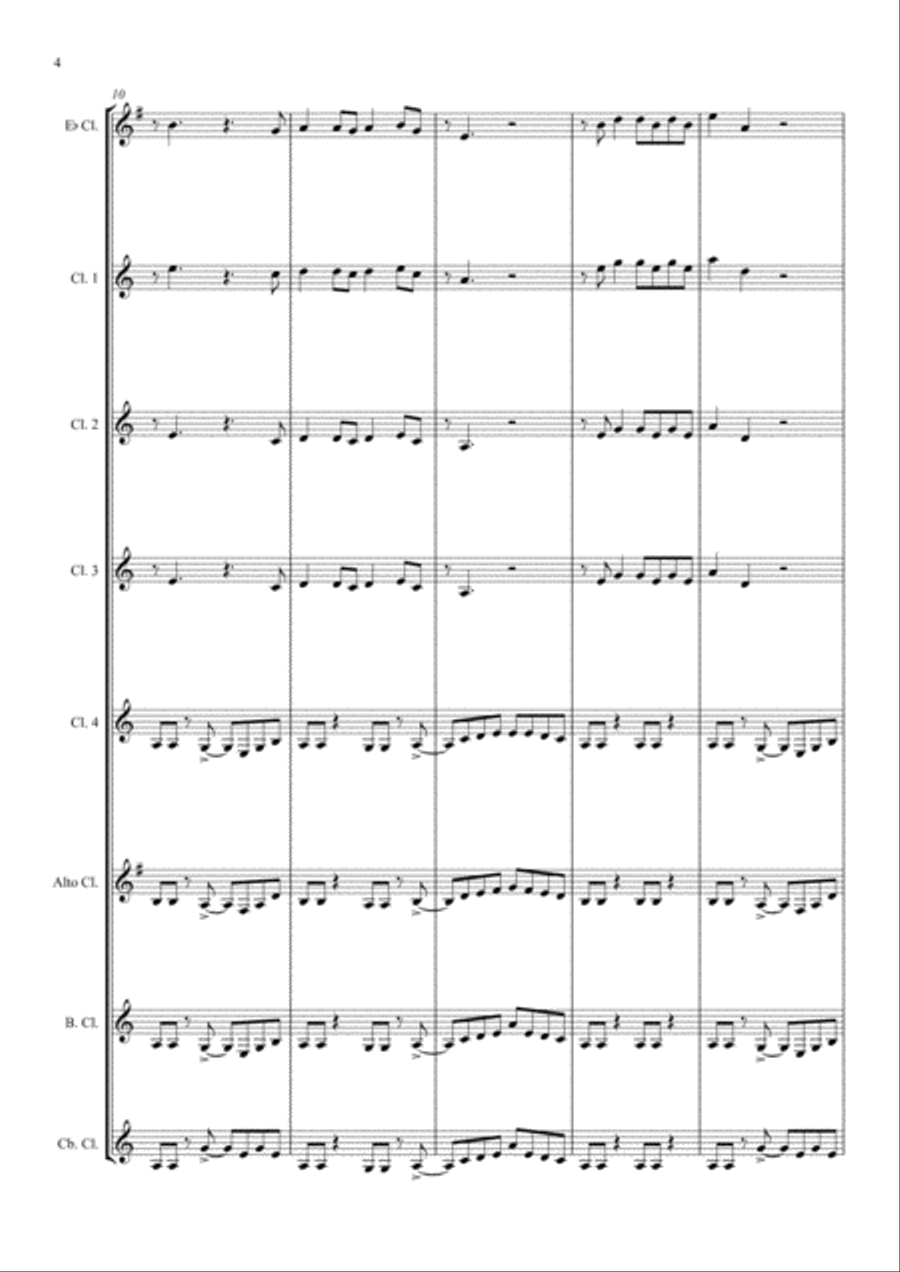 Smoke On The Water Woodwind Ensemble scores gallery preview page 4