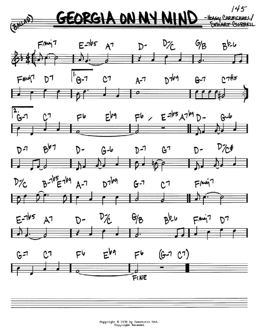 Georgia On My Mind Piano scores gallery preview page 1