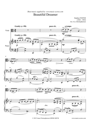 Beautiful Dreamer - Viola and Piano