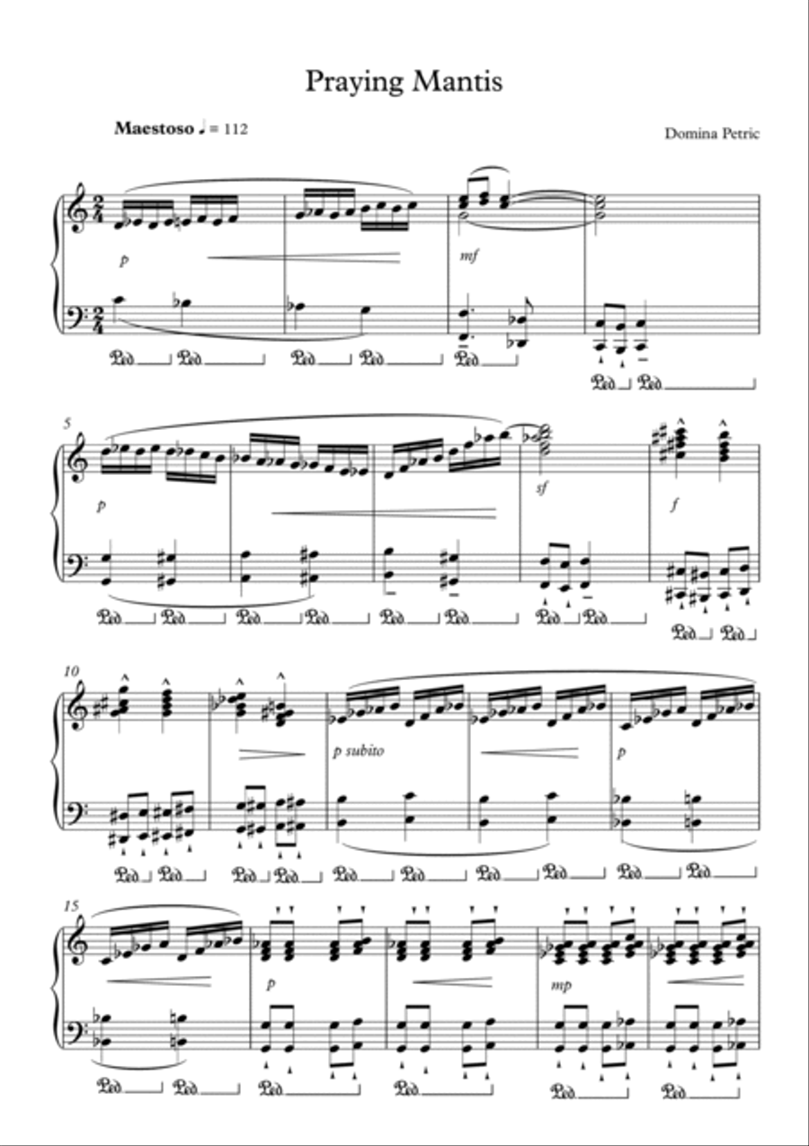Praying Mantis Piano Solo scores gallery preview page 2