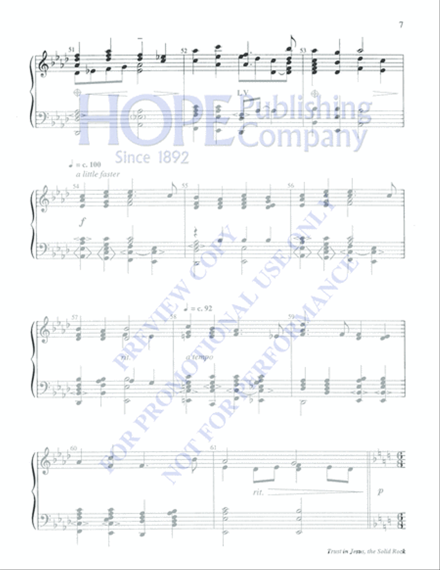 Trust in Jesus, the Solid Rock 5-Octaves scores gallery preview page 7