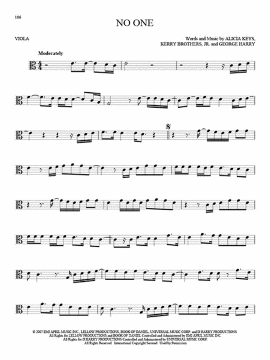 101 Hit Songs Viola Solo scores gallery preview page 5