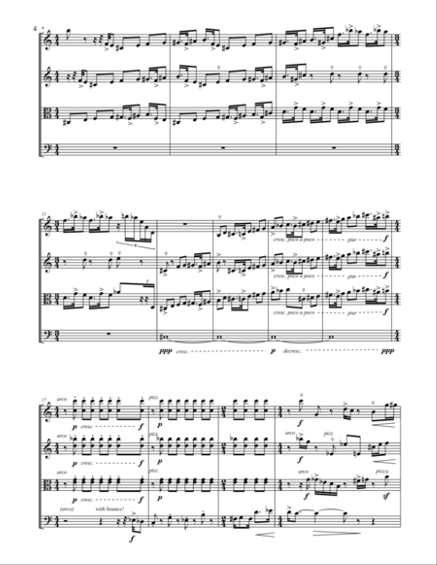 String Quartet No. 4: Snappy Rejoinder String Quartet scores gallery preview page 9