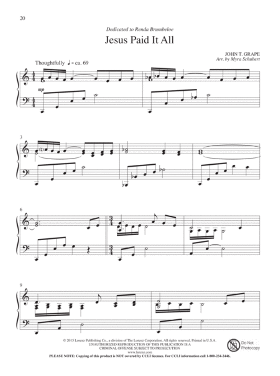 The Cross of Christ Piano Solo scores gallery preview page 11