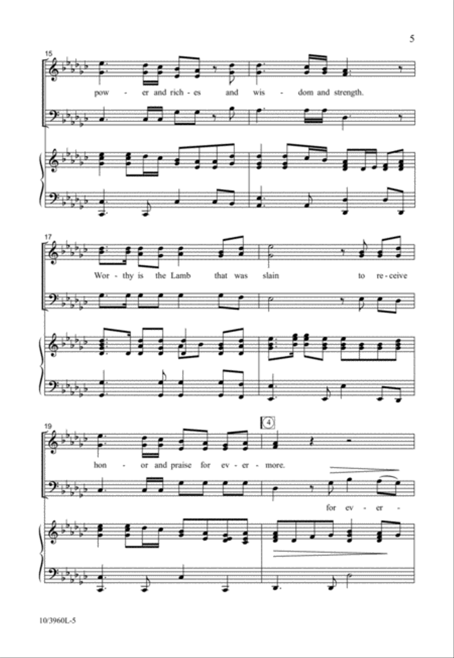 Worthy is the Lamb 3-Part scores gallery preview page 5