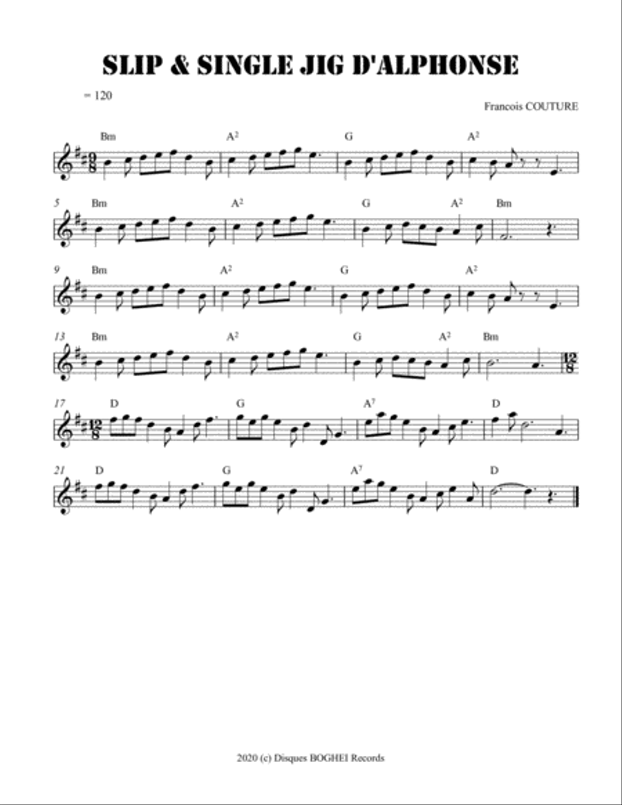 SLIP & SINGLE JIG D'ALPHONSE Piano scores gallery preview page 1
