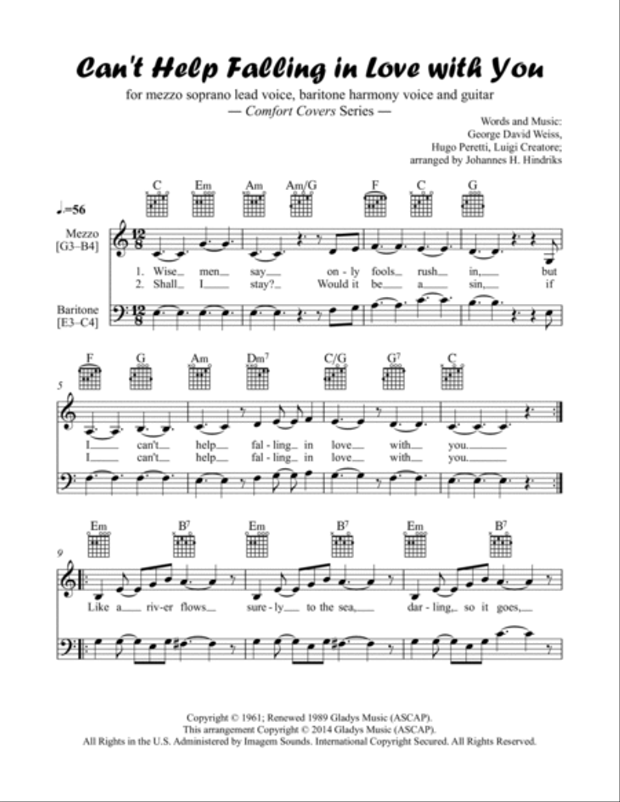Can't Help Falling In Love Piano scores gallery preview page 2