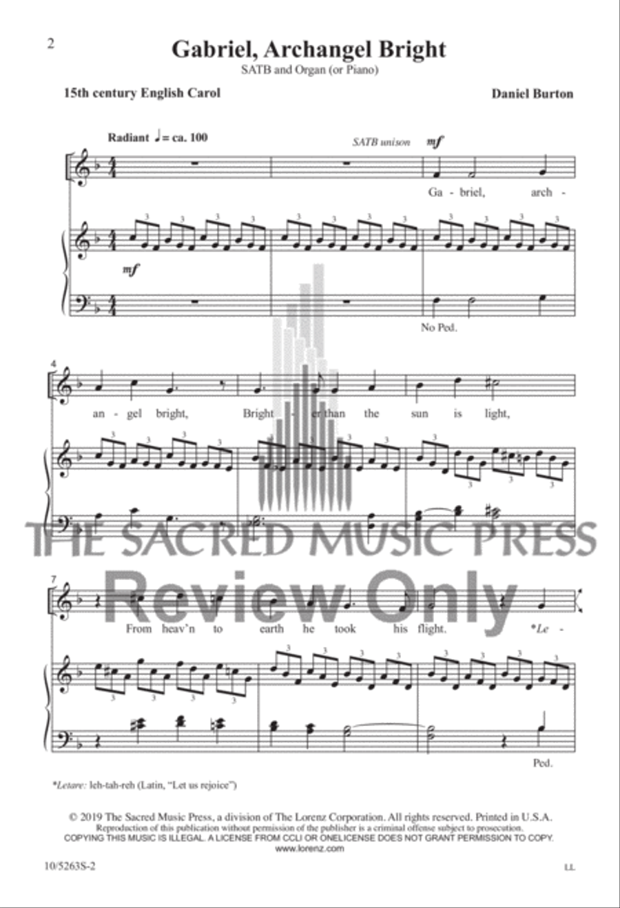 Gabriel, Archangel Bright 4-Part scores gallery preview page 2
