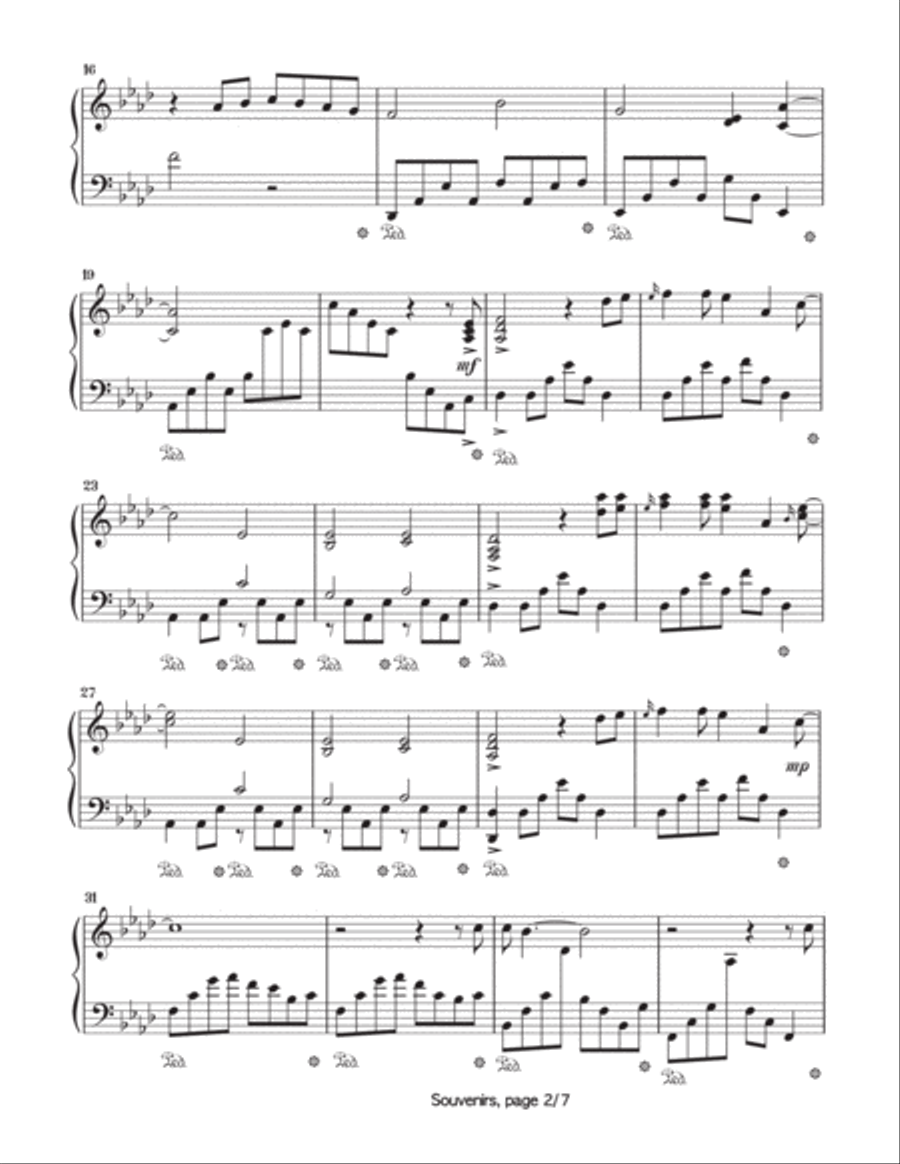 Souvenirs Piano Solo scores gallery preview page 3