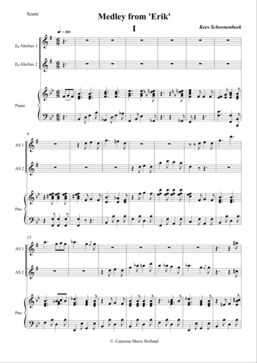 Medley from 'Erik' Woodwind Duet scores gallery preview page 3