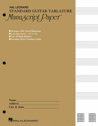 Book cover for Guitar Tablature Manuscript Paper – Standard