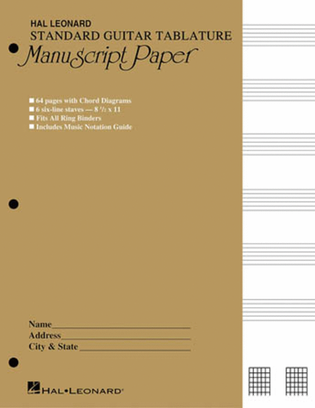Guitar Tablature Manuscript Paper – Standard