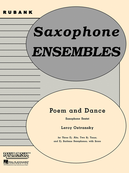 Poem and Dance - Saxophone Sextets With Score