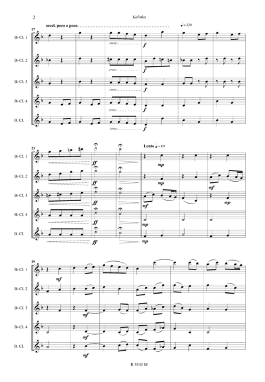Kalinka, pour clarinette Kalinka, pour clarinette Clarinet scores gallery preview page 3